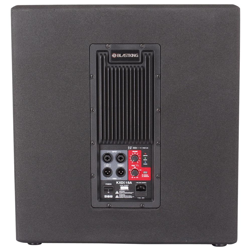 Blastking KXDII12A-ELITE (2) 12” Active Loudspeakers 1200 Watts Class-D Bi Amp DSP Mode with 12 Channel Analog Mixing Console, Microphone, Stands and Cables