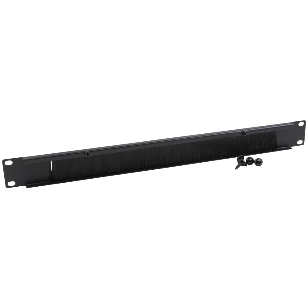 1U 19-Inch Rack Mount Cable Management Panel with Brush