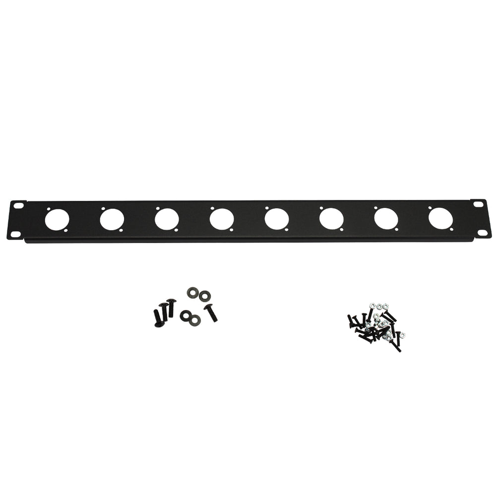 1U Rack Metal Blanking Panel w/ 8 Round Holes for 19in Server Racks an