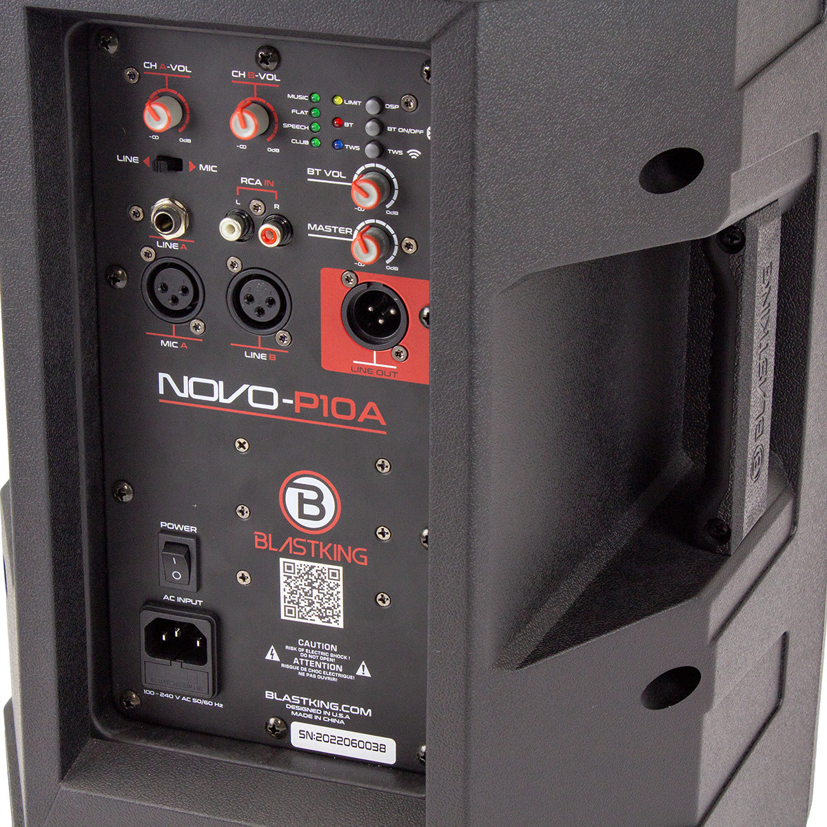 Blastking NOVO-P10A 10” 2-Way Active Loudspeaker 800 Watts Class-D, TWS, DSP Presets