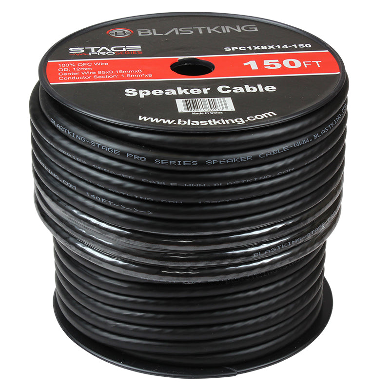 Blastking SPC1X8X14-150 14 AWG 8-Conductor Speaker Cable 150 Ft