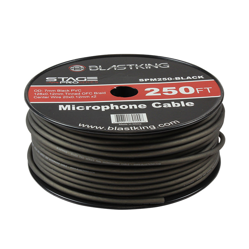 Blastking SPM250-BLACK 2-Conductor OFC Microphone Cable 250 Ft Black