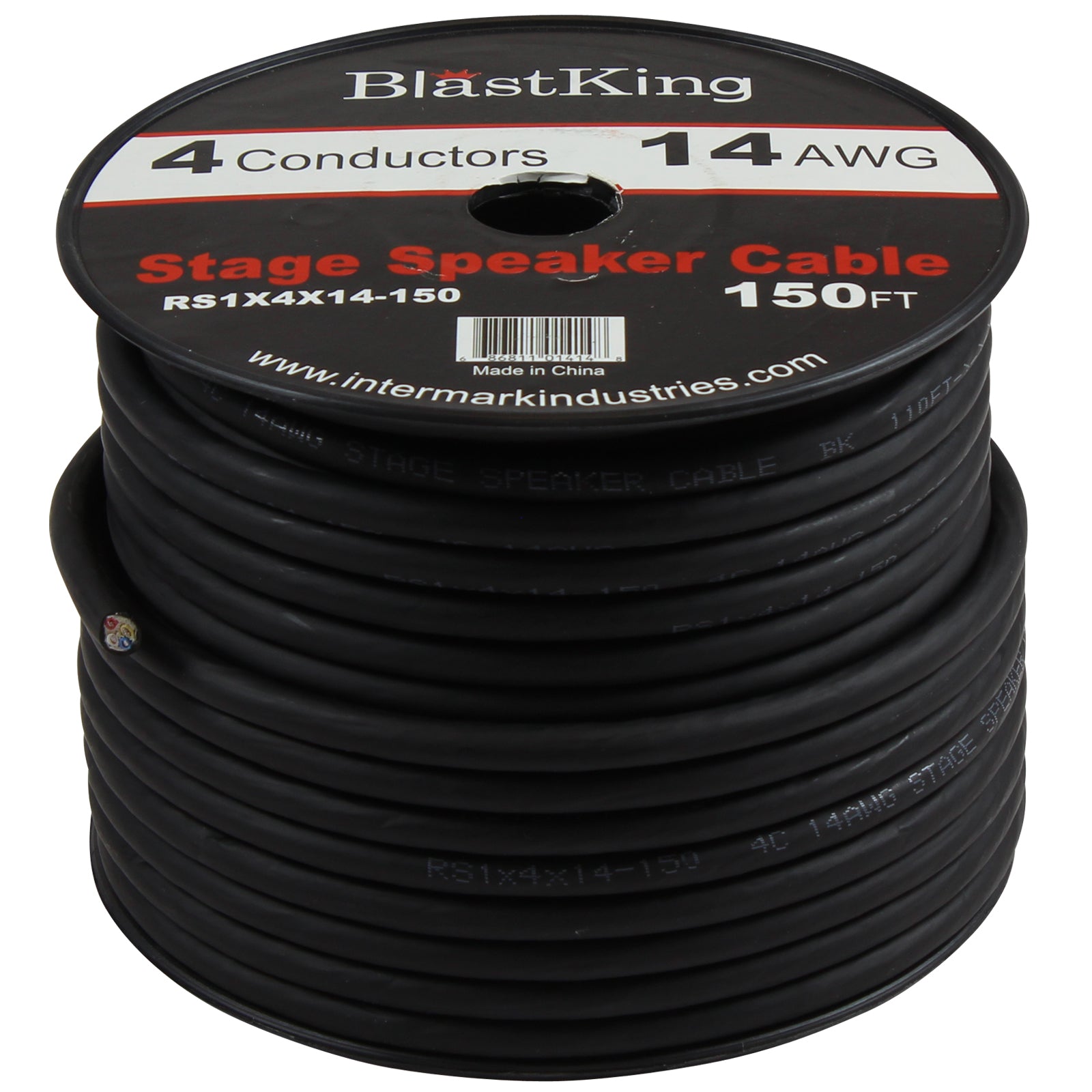 Blastking RS1X4X14-150 14 AWG 4-Conductor Speaker Cable 150 Ft