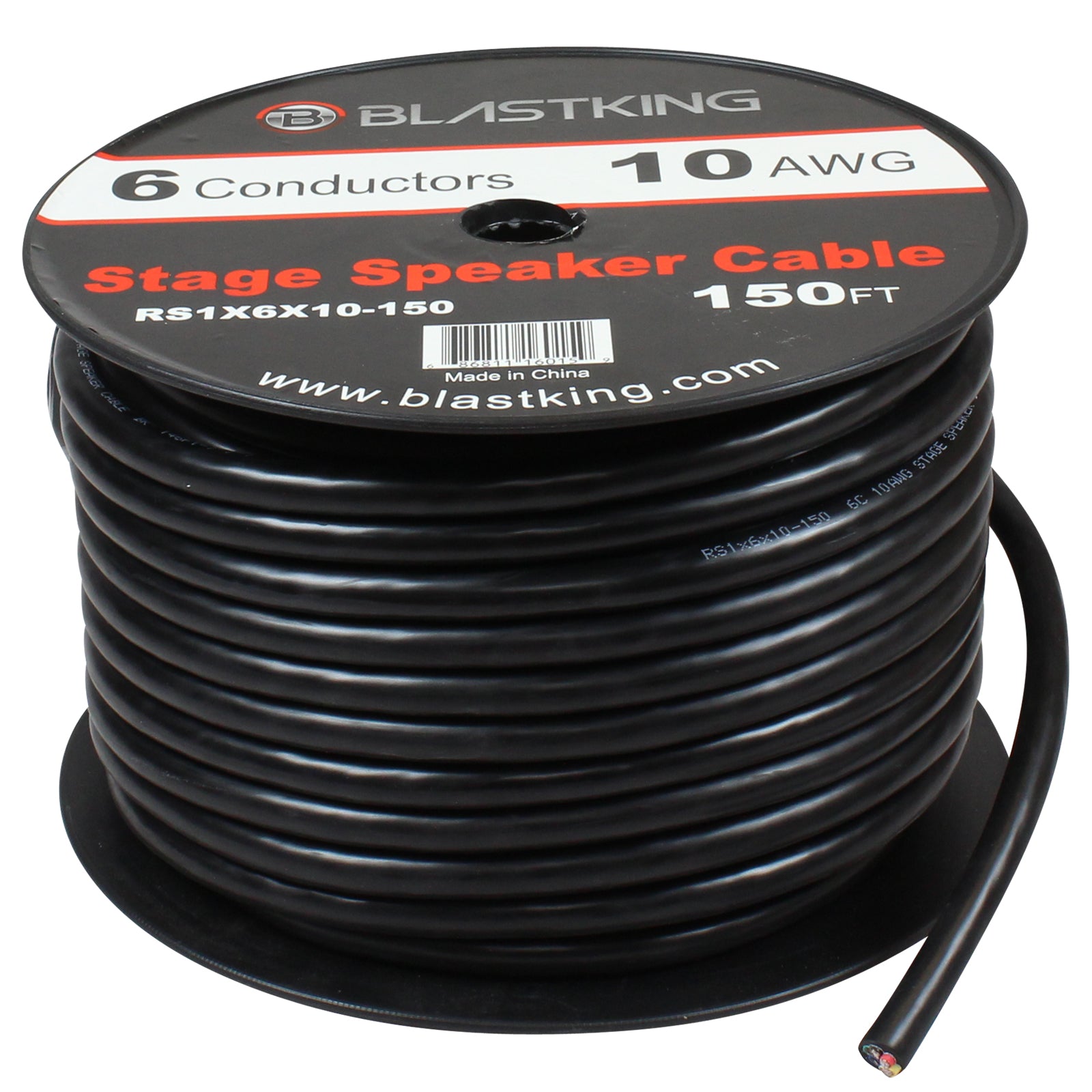 Blastking RS1X6X10-150 10 AWG 6-Conductor Speaker Cable 150 Ft