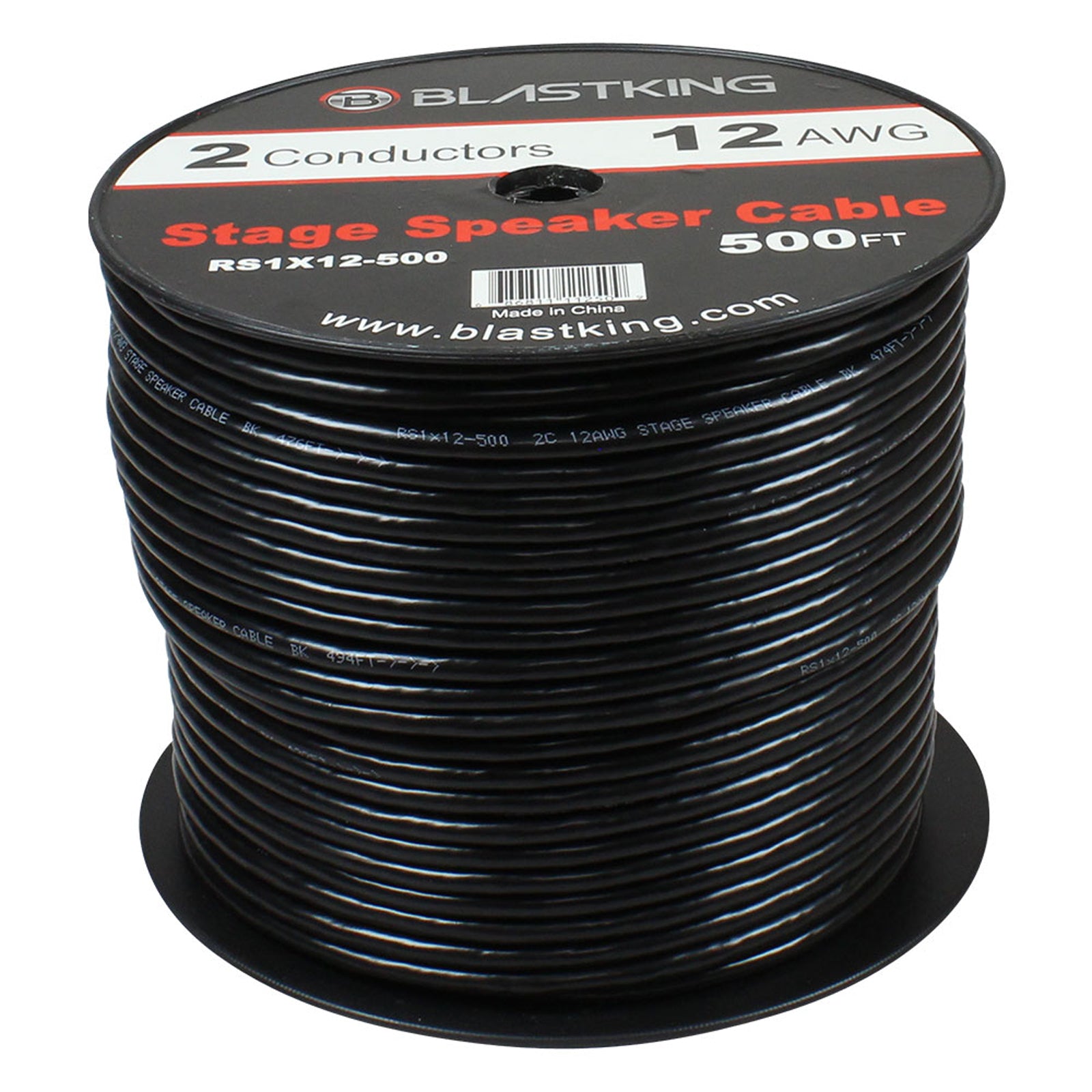 Blastking RS1X12-500 12 AWG 2-Conductor Speaker Cable 500 Ft